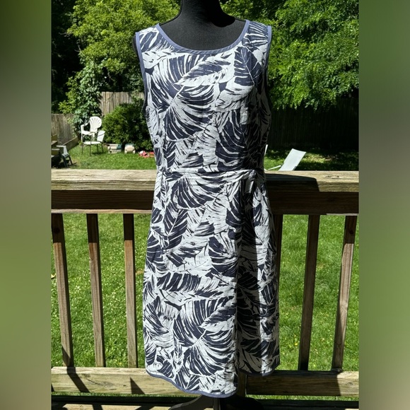 MaxMara weekend 100% cotton Prince Leaf Print Dress size 14 - Picture 2 of 7